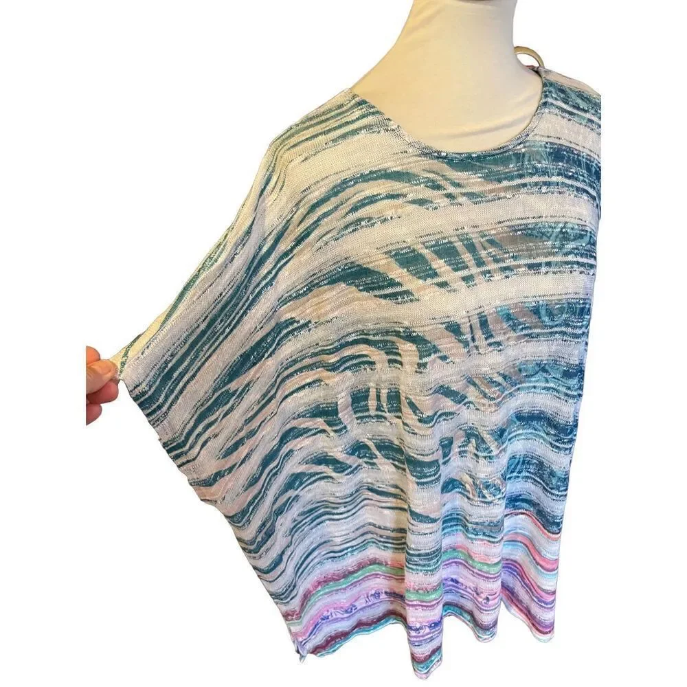 Avenue Womens Sweater Batwing Sleeve Scoop Neck Stretch Multicolor Size 18/20